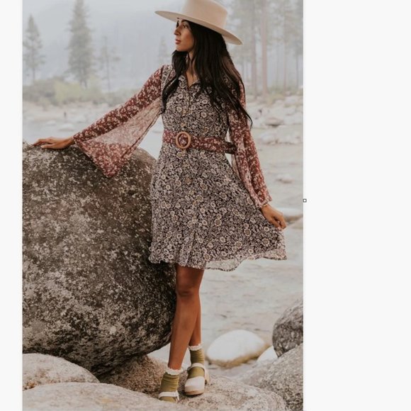 Roolee Dresses & Skirts - NWT Roolee Tess Retro Floral Dress Boho Fall Size Small S  6 / 8